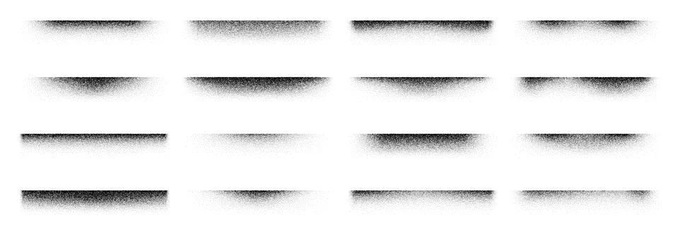 Noise dot grain edge shadow vector monochrome set イラスト素材