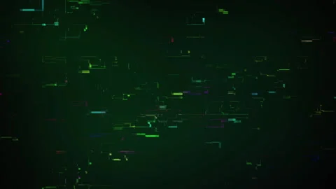 Noise Flickering Screen Lines And Pixels Flowing Colorful Background Stock Footage 199450446