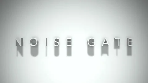 Noise gate 3D title animation with shadows on a white background Video stock 296898082