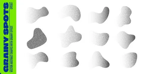 Noise grain dot freeform shape figures, blobs Stock Illustration