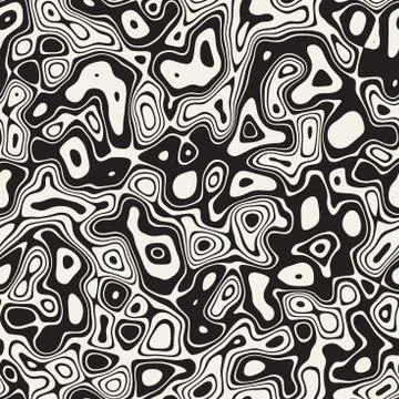 Noise Grunge Abstract Texture. Vector Seamless Black And White Pattern. Stock Illustration