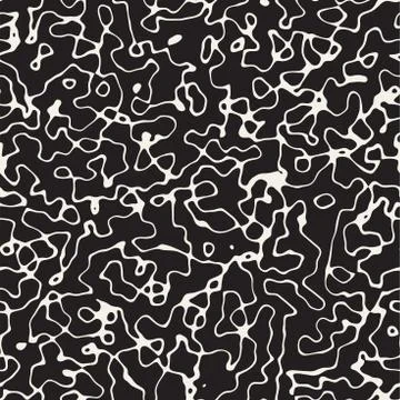 Noise Grunge Abstract Texture. Vector Seamless Black And White Pattern. Stock Illustration