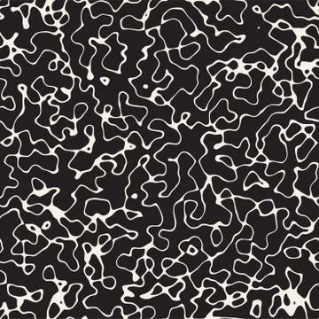 Noise Grunge Abstract Texture. Vector Seamless Black And White Pattern. 库存插图