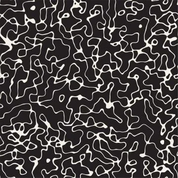 Noise Grunge Abstract Texture. Vector Seamless Black And White Pattern. イラスト素材