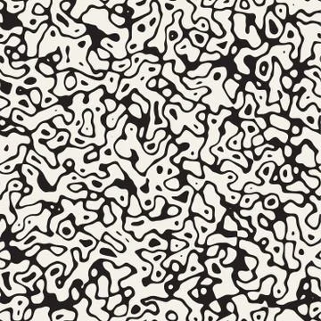 Noise Grunge Abstract Texture. Vector Seamless Black And White Pattern. Stock Illustration