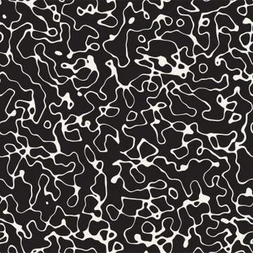Noise Grunge Abstract Texture. Vector Seamless Black And White Pattern. 스톡 일러스트