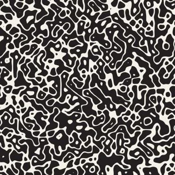Noise Grunge Abstract Texture. Vector Seamless Black And White Pattern. Stock Illustration