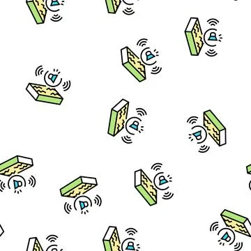 Noise insulation properties vector seamless pattern Stock Illustration