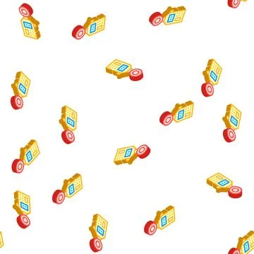Noise meter measuring device isometric icon seamless pattern Stock Illustration