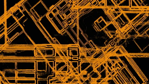 Noise Orange Lines Running Changing Motion Abstract Background Stock Footage 89355299