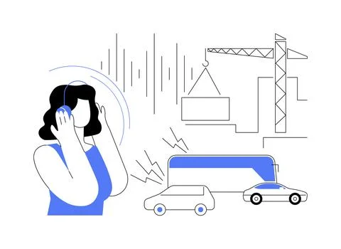 Noise pollution abstract concept vector illustration. Stock Illustration