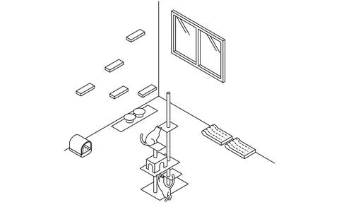 Noise problems in rental properties: Pets (cats) イラスト素材