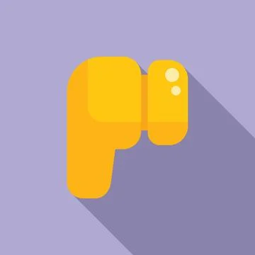 Noise reduction ear plug icon flat vector. Sensation gear Stock Illustration