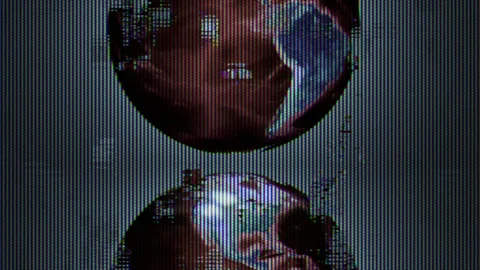 Noise Screen Flickering Earth Globe Defect Waves Abstract Background Stock-Footage 148123185