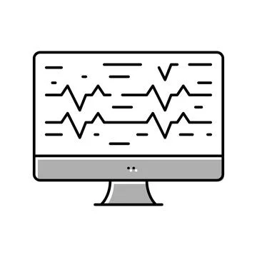 Noise waves on computer screen color icon vector illustration Stock Illustration