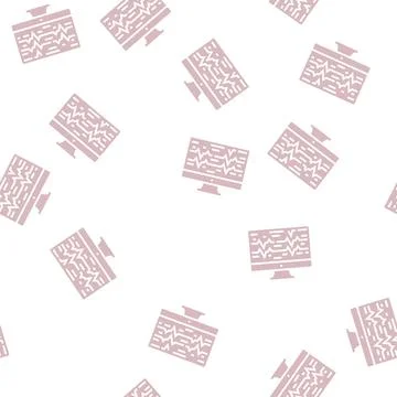 Noise waves on computer screen glyph seamless pattern Stock Illustration