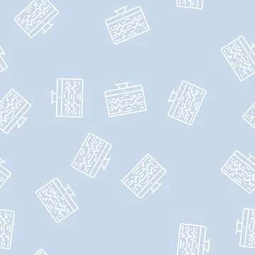 Noise waves on computer screen line seamless pattern Illustrazione stock