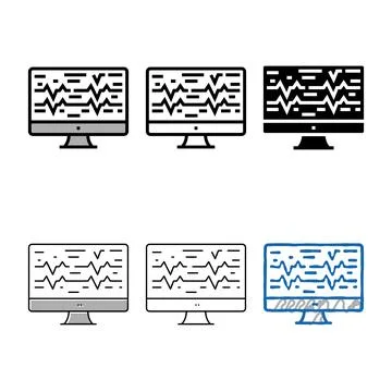 Noise waves on computer screen modern color icon vector Stockillustratie