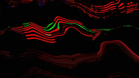 Noise Waves Damage Distorted No Signal Flowing Lines Abstract Background Stock Footage 125783919
