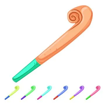 Noisemaker party whistle cartoon vector graphic Stock Illustration