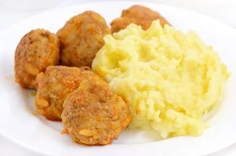 Noisettes with mashed potatoes 스톡 사진