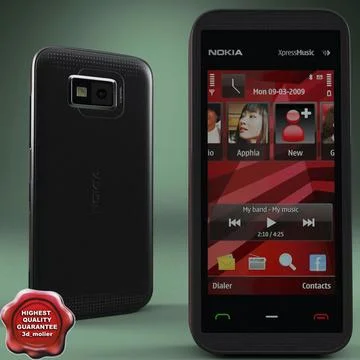 Nokia 5530 Red 3D Model