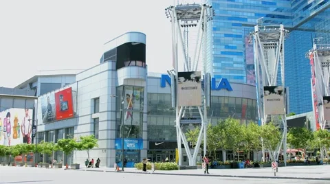 Nokia, now Microsoft Square L.A. Live Center in Los Angeles, California, 4K, UHD Stock-Footage 45608061