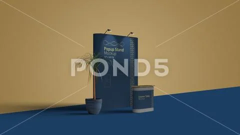 Nomadic Popup Stand Mockup PSD-sjabloon