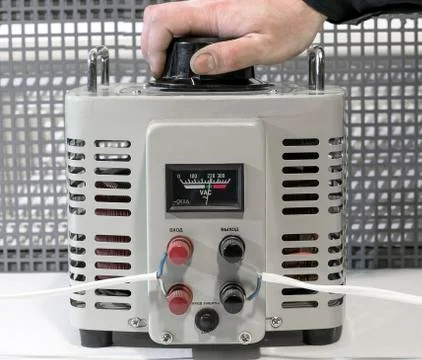 The nominal voltage on the autotransformer Foto stock