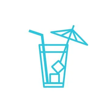 Non alcoholic summer drink icon. Isolated on white background. From blue ic.. Stock Illustration