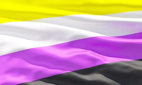 Non-binary flag closeup view background for LGBTQIA+ Pride month, sexuality.. イラスト素材