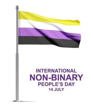 Non-binary flag on white background 스톡 일러스트