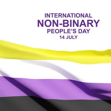 Non-binary flag on white background Stock Illustration