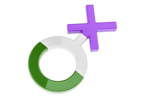 Non-binary, genderqueer gender symbol, 3D rendering Stock Illustration