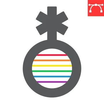 Non binary glyph icon Stock Illustration