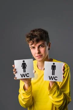 Non binary hispanic mid transgender Tomboy concept for gender and sexuality Foto stock