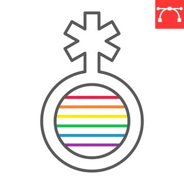 Non binary line icon Stock Illustration