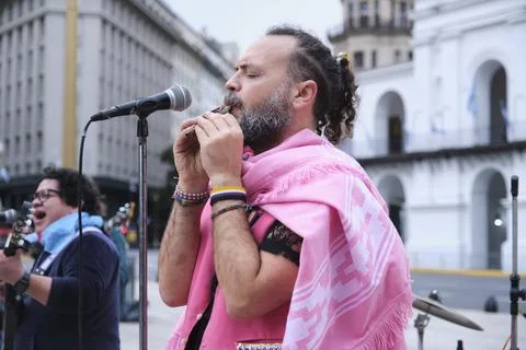 Non-binary march in Buenos Aires, Argentina, calling for respect and equality Fotos Stock