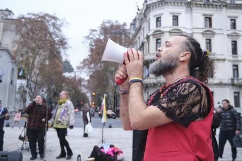 Non-binary march in Buenos Aires, Argentina, calling for respect and equality Stock-Fotos