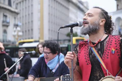 Non-binary march in Buenos Aires, Argentina, calling for respect and equality Stock-Fotos