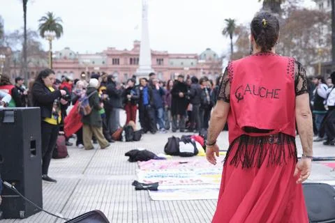 Non-binary march in Buenos Aires, Argentina, calling for respect and equality Fotos Stock