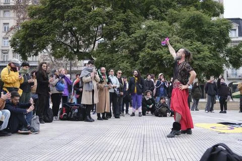 Non-binary march in Buenos Aires, Argentina, calling for respect and equality Fotos Stock