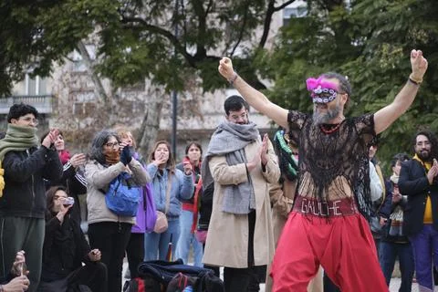Non-binary march in Buenos Aires, Argentina, calling for respect and equality Fotos Stock
