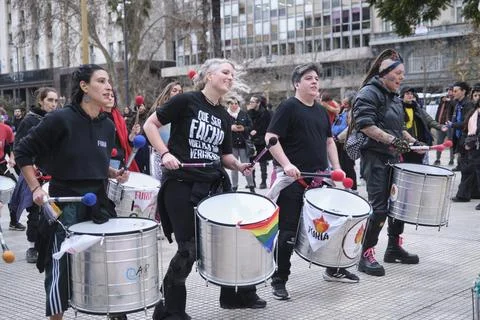 Non-binary march in Buenos Aires, Argentina, calling for respect and equality Fotos Stock