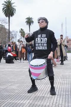 Non-binary march in Buenos Aires, Argentina, calling for respect and equality Fotos Stock