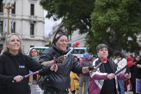 Non-binary march in Buenos Aires, Argentina, calling for respect and equality Fotos Stock