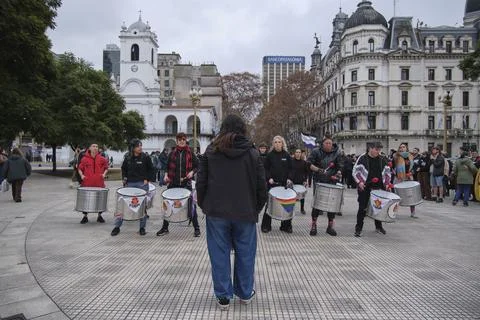 Non-binary march in Buenos Aires, Argentina, calling for respect and equality Foto stock