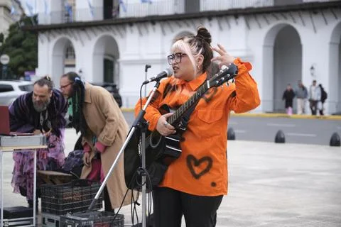 Non-binary march in Buenos Aires, Argentina, calling for respect and equality Fotos Stock
