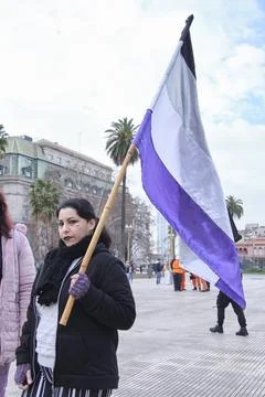 Non-binary march in Buenos Aires, Argentina, calling for respect and equality Fotos Stock