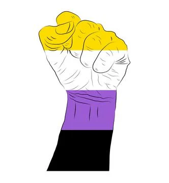 Non-Binary pride community flag, LGBT symbol. Sexual minorities identity Stock Illustration